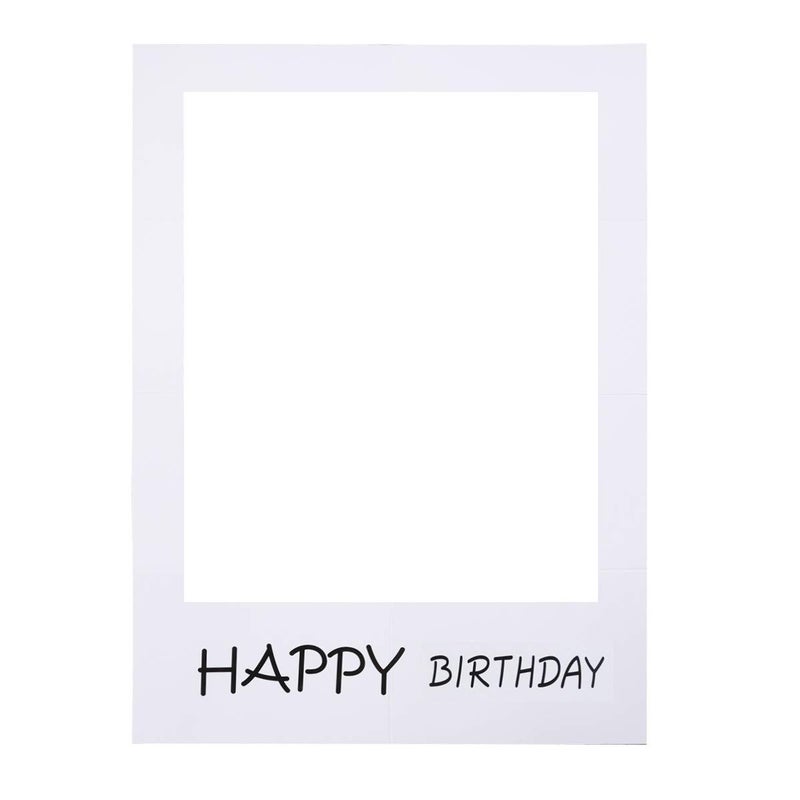 LUOEM Happy Birthday Party Frame  DIY Paper Picture Frame Cutouts  Photo Booth Props for Party Supplies