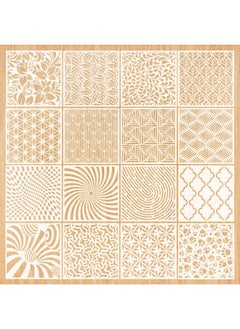 HOWAF 16Pack Geometric Stencils 6 X 6 Inch Painting Templates For Scrapbooking Cookie Tile Furniture Wall Floor Decor Craft Drawing Tracing Diy Art Supplies  - Image 1