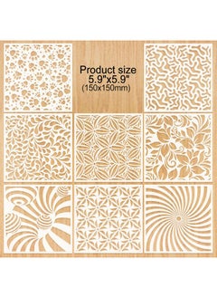 HOWAF 16Pack Geometric Stencils 6 X 6 Inch Painting Templates For Scrapbooking Cookie Tile Furniture Wall Floor Decor Craft Drawing Tracing Diy Art Supplies  - Image 3