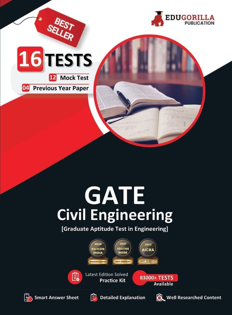 GATE 2024 : Civil Engineering Guide Book - 12 Mock Tests and 4 Previous Year Papers (Solved MCQs and Numerical Based Questions) with Free Access to Online Tests  - Image 1