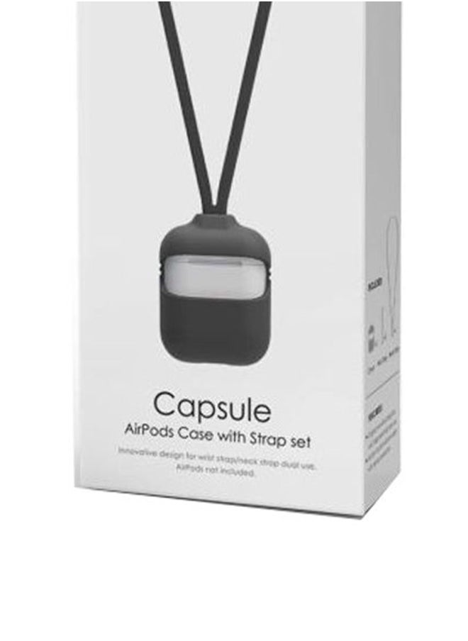 Generic - Case With Strap Set For Apple AirPods Black - Image 1