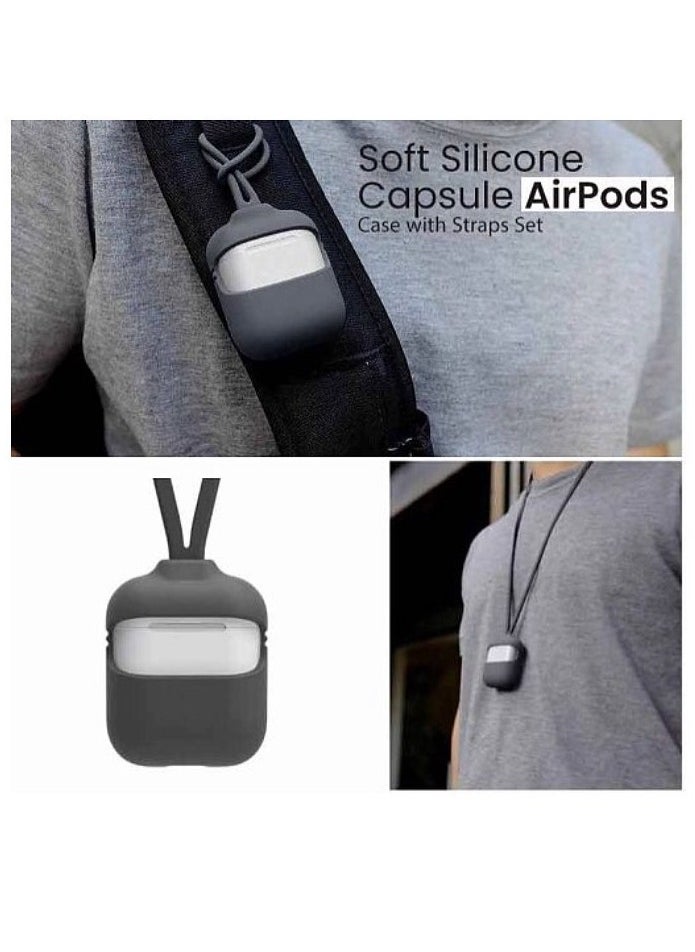 Generic - Case With Strap Set For Apple AirPods Black - Image 1