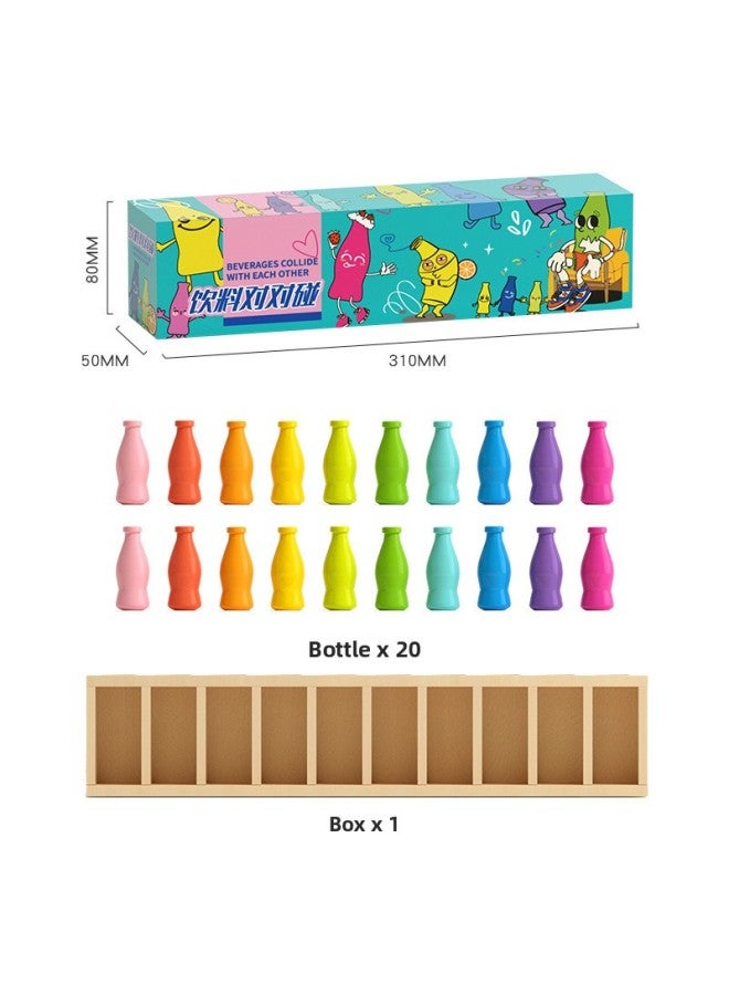 لعبة مطابقة زجاجات الذاكرة الملونة الخشبية للأطفال للتعليم المبكر، تمارين الذاكرة العقلية، لغز تفاعلي عائلي