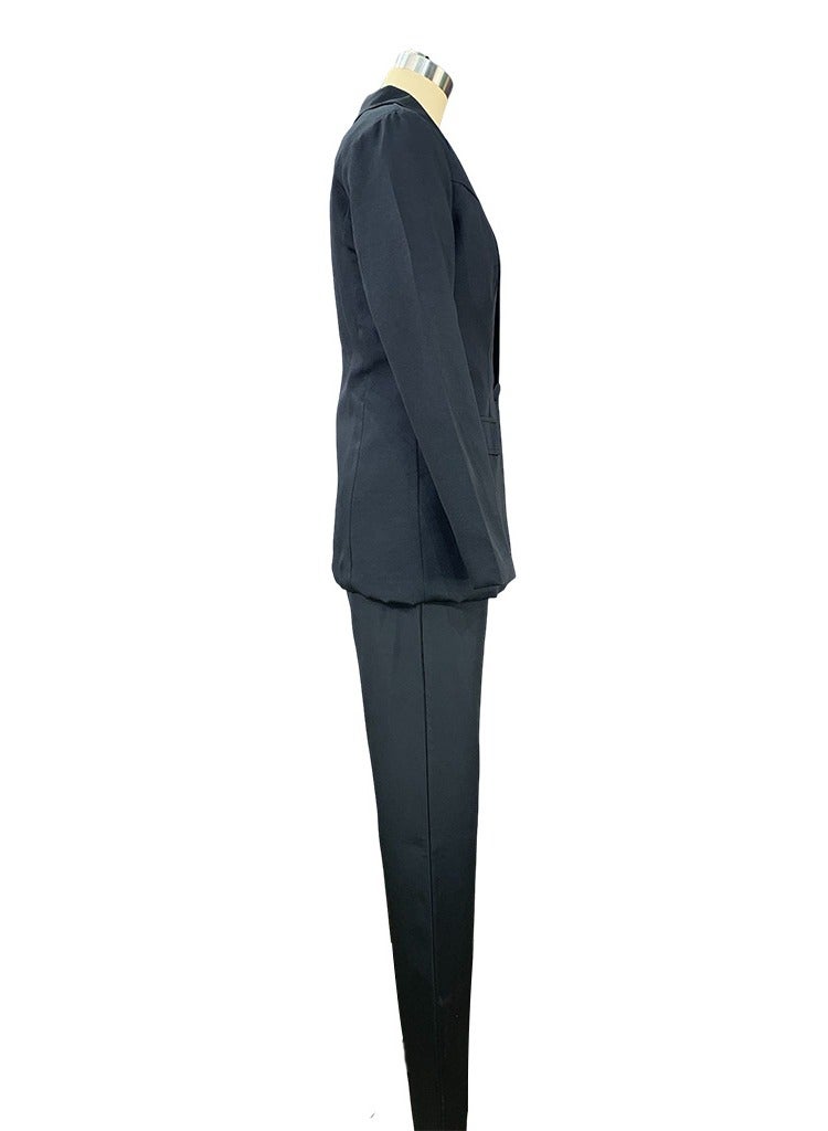Shougu New Women's Fashion Temperament Long Sleeved Suit Straight Leg Pants Set  - Image 4