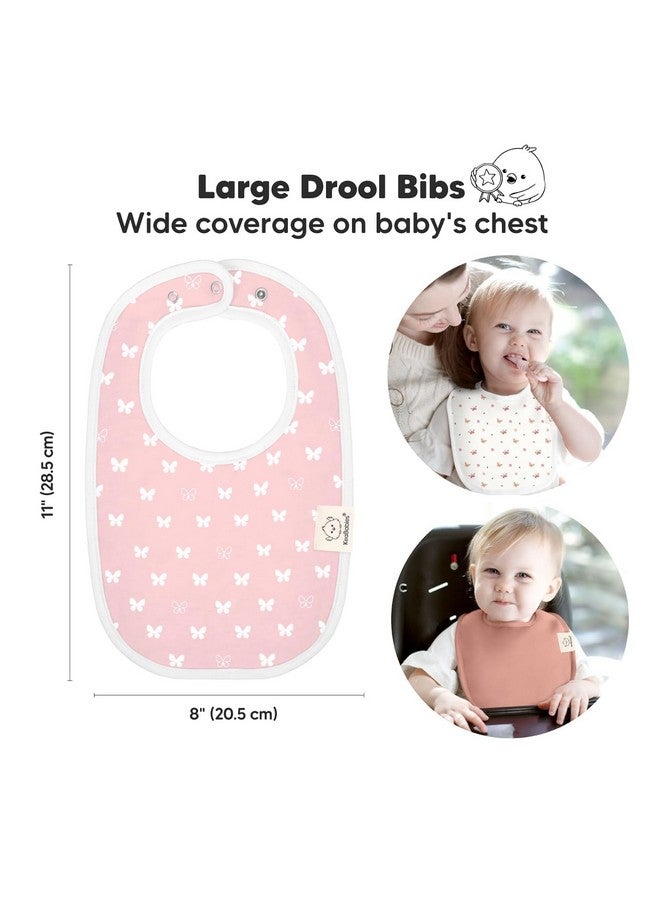 KeaBabies 8-Pack Organic Baby Bibs for Boys, Girls - Soft Cotton Drooling and Teething Baby Bibs, Baby Girl Bibs, Baby Boy Bibs, Baby Drool Bibs for Baby Girl, Boy, Newborn Infant Bibs(Butterflies)  - Image 2