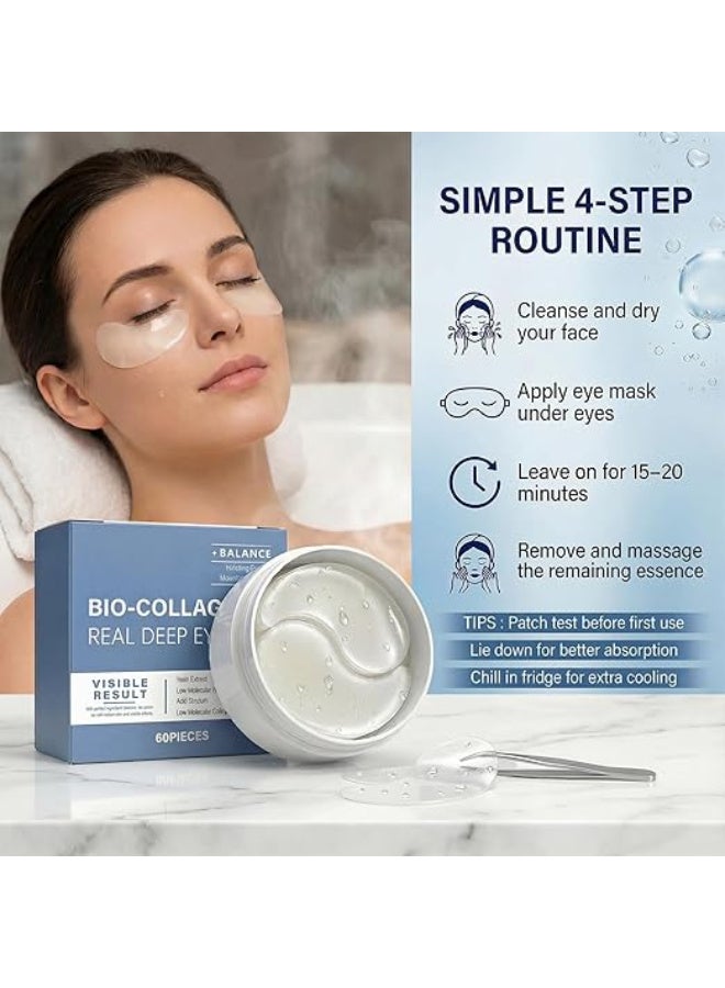 إيلهو أقنعة العين – 30 زوجًا | أقنعة تحت العين للدوائر السوداء والانتفاخ والخطوط الدقيقة | تحتوي على كولاجين نباتي، حمض الهيالورونيك، النياسيناميد، فيتامين E | ترطيب، مضادة للشيخوخة - Image 4