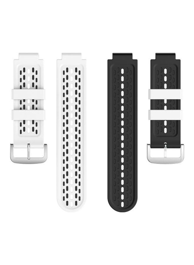 إسكدنيا Two-Color Silicone Replacement Strap For Garmin Approach S2 / S4 White/Black - Image 2