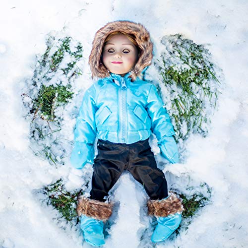 The Queen's Treasures The Queens Treasures 18 Inch Doll Clothes Complete Ski Wear Outfit 6 Piece Zippered Blue Jacket Pants Gloves and Boots Too Compatible for Use with American Girl Dolls Doll NOT Included - Image 5