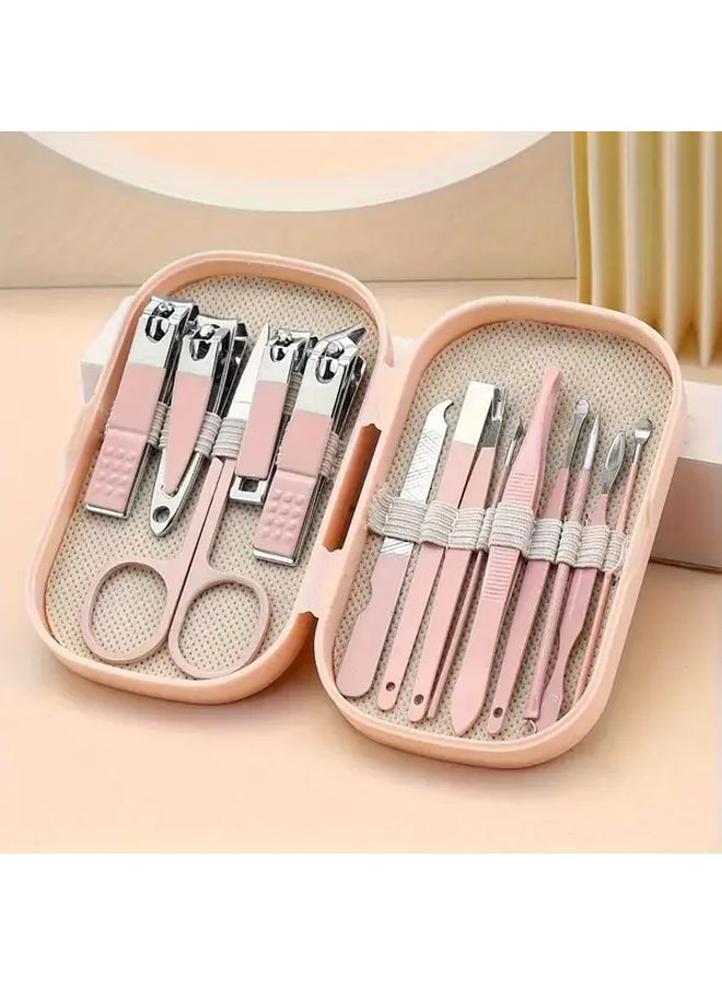 Blue 14pcs Stainless Steel Nail Clipper Set With Storage Box Hand Foot Care Tools - Image 2