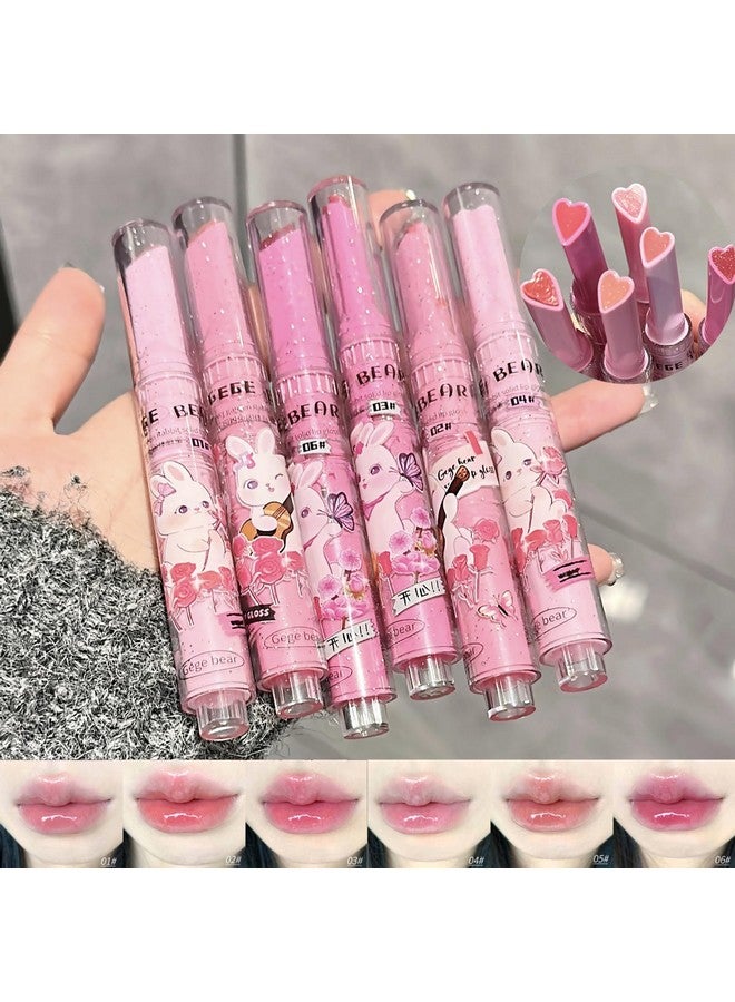 KTouler 6 Colors Cute Jelly Lipstick Set Shine Hydrating Lip Gloss Moisturizing Tinted Lip Balm Smooth Nourishing Lip Care Lip Tint With Gift Box - Image 1