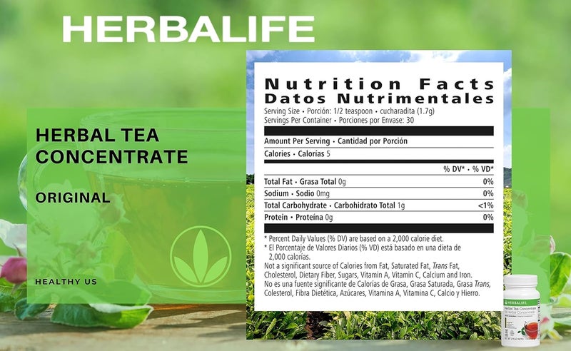 HERBALIFE شاي الأعشاب الأصلي من هيربالايف - خالي من الغلوتين، معتمد كوشير، بدون نكهات أو محليات صناعية - 3.6 أونصة (102 جرام) - Image 2