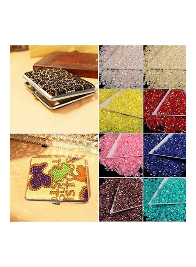 NIBEMINENT 2000Pcs Flat Back Resin Rhinestones DIY Phone Case Nail Decals 2/3/4/5mm Sapphire 20*10*20cm  - Image 4