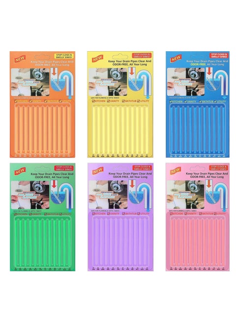 Drain Sticks Drain Stix Drain Cleaner 72pcs Deodorizer Sticks Drainstix for Clogs Kitchen Bathroom Sinks Non-Fragile for Preventing Clogs Odor