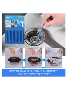 ECVV أعواد تنظيف المجاري Drain Stix 72 قطعة من أعواد إزالة الروائح الكريهة Drainstix للانسدادات في أحواض المطبخ والحمام غير قابلة للكسر لمنع الانسدادات والرائحة الكريهة  - Image 2