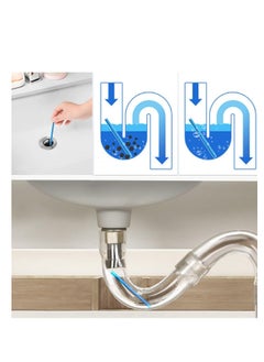 ECVV أعواد تنظيف المجاري Drain Stix 72 قطعة من أعواد إزالة الروائح الكريهة Drainstix للانسدادات في أحواض المطبخ والحمام غير قابلة للكسر لمنع الانسدادات والرائحة الكريهة  - Image 3