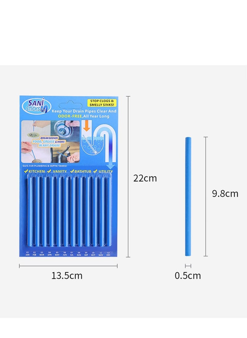 Drain Sticks Drain Stix Drain Cleaner 72pcs Deodorizer Sticks Drainstix for Clogs Kitchen Bathroom Sinks Non-Fragile for Preventing Clogs Odor
