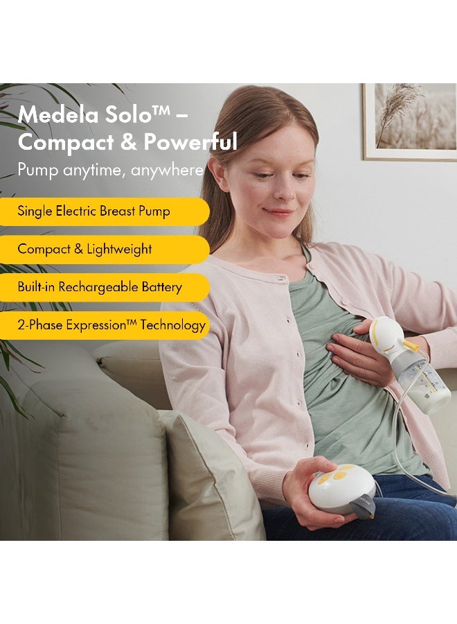 Medela Solo Single Electric Breast Pump Noticeably Quieter, Usb - Chargeable, Featuring Personalfit Flex Shield And 2 - Phase Expression Technology - Image 3