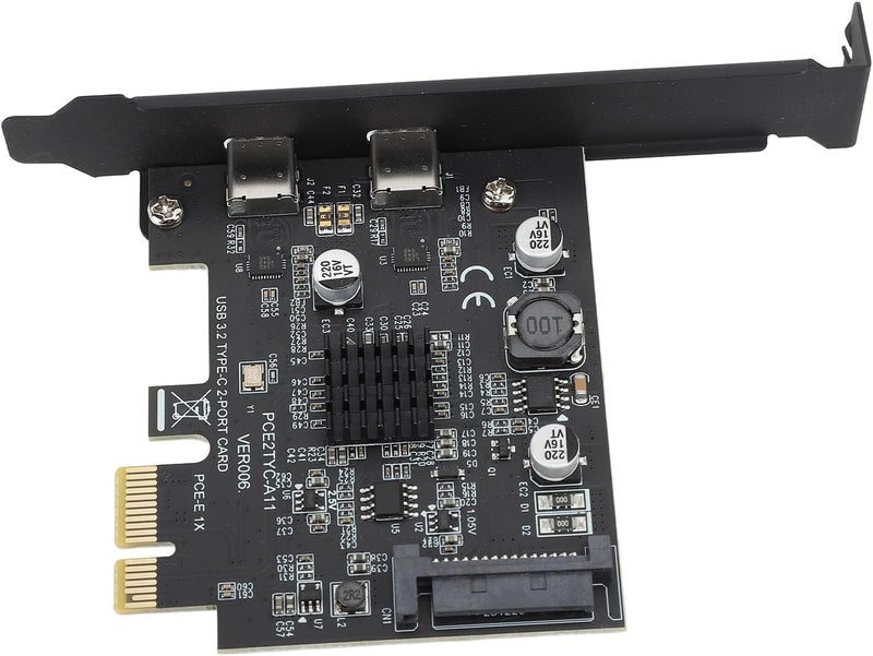 Asixxsix PCIe USB 3 2 Gen 2 Card, 10Gbps High Speed Dual Type C USB Expansion Card, PCI Express with 15PIN Power Supply for 7 10 11 and Systems - Image 3