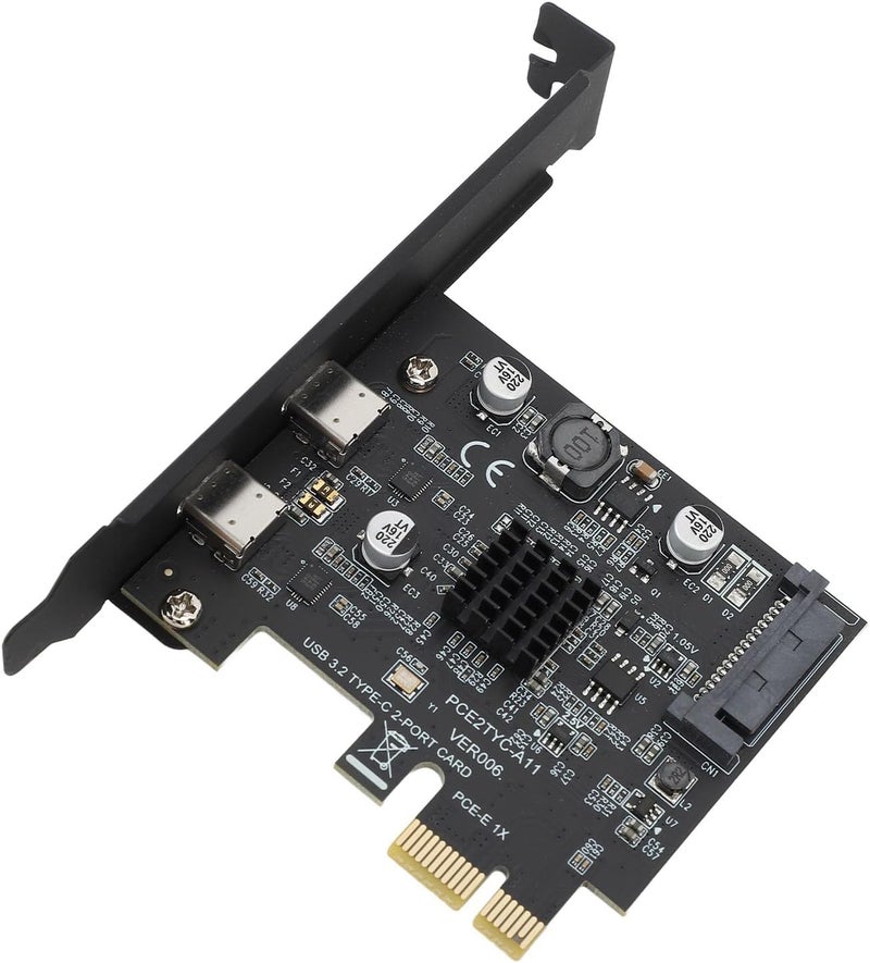 Asixxsix PCIe USB 3 2 Gen 2 Card, 10Gbps High Speed Dual Type C USB Expansion Card, PCI Express with 15PIN Power Supply for 7 10 11 and Systems - Image 2