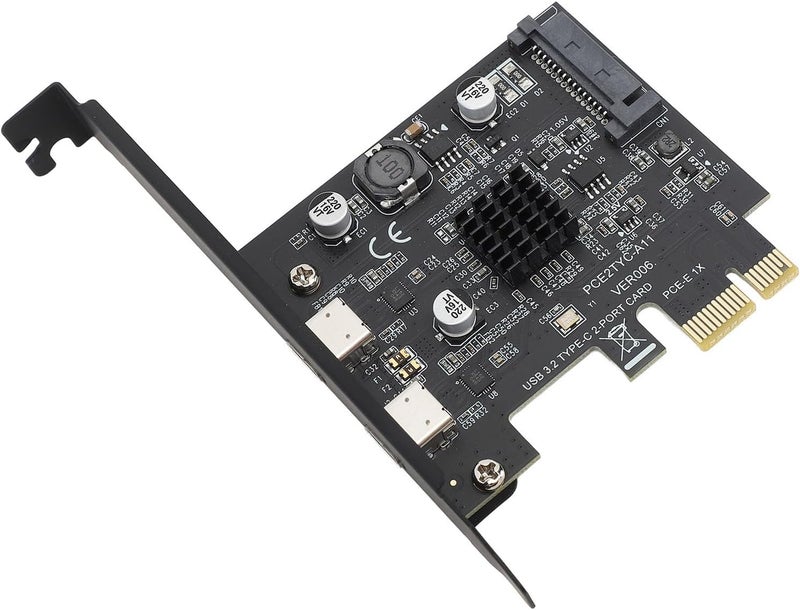 Asixxsix PCIe USB 3 2 Gen 2 Card, 10Gbps High Speed Dual Type C USB Expansion Card, PCI Express with 15PIN Power Supply for 7 10 11 and Systems - Image 5