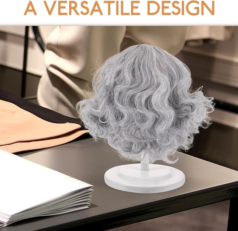 ARTIBETTER Wig Stand with Adjustable Plastic Base Milk Brown Lace-style Wig Holder for Styling and Display Mannequin Head Stand for Making and Storage - Image 5