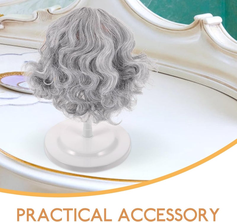 ARTIBETTER Wig Stand with Adjustable Plastic Base Milk Brown Lace-style Wig Holder for Styling and Display Mannequin Head Stand for Making and Storage - Image 3