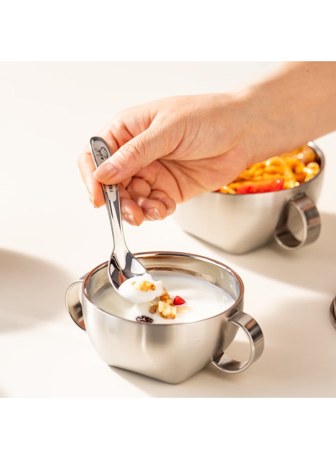 Onlycook Double-handled Baby Food Bowl With Lid, 316 Stainless Steel, Specially Designed For Children, Infant Feeding Small Bowl, Soup Bowl, Tableware - Image 4