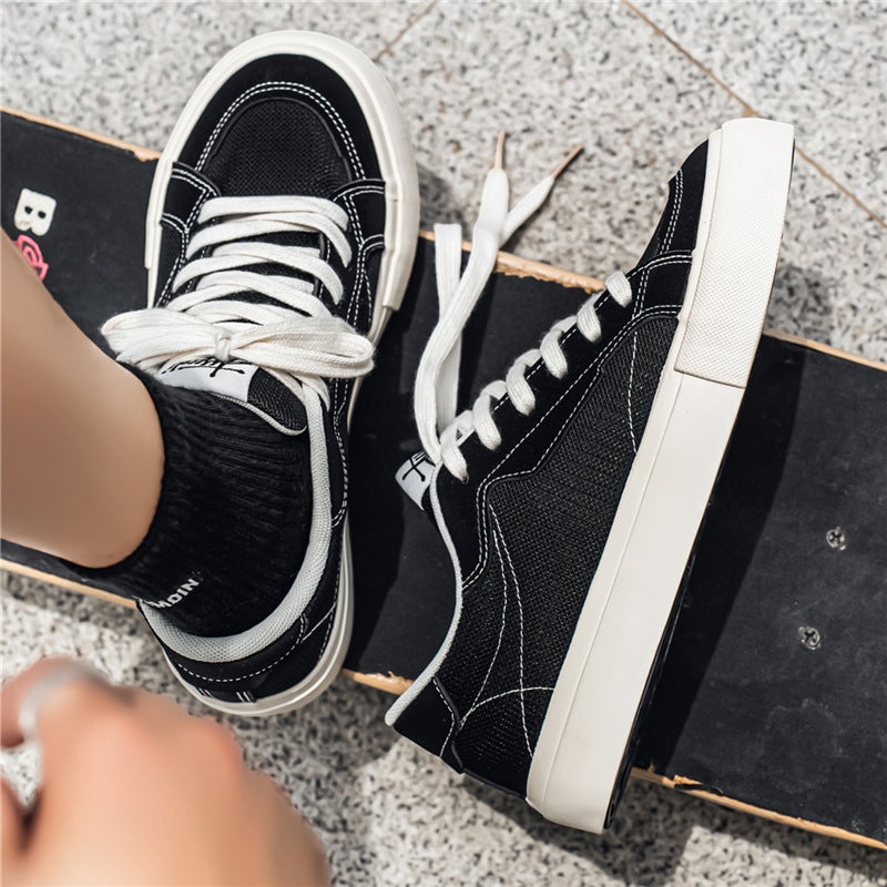 Men's Breathable Canvas Low Top Sneakers - Image 3