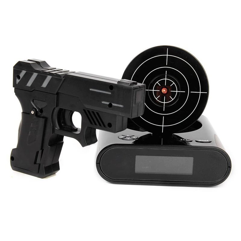 EC VISION Lock N' Load Gun Alarm Clock Target Alarm Clock Creative Clock ï¼ˆBlackï¼‰ - Image 1