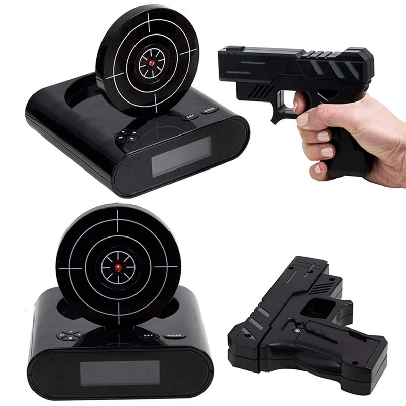 EC VISION Lock N' Load Gun Alarm Clock Target Alarm Clock Creative Clock ï¼ˆBlackï¼‰ - Image 2