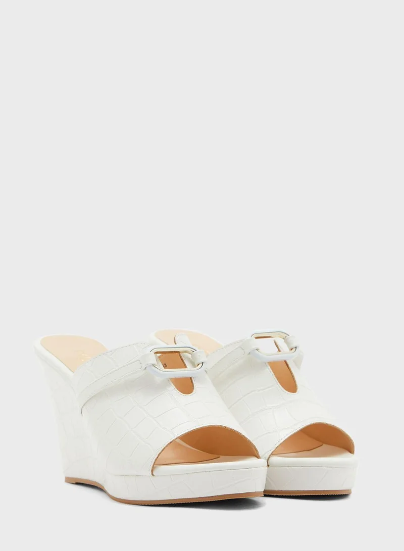 FYOR Wide Strap Wedge Sandals