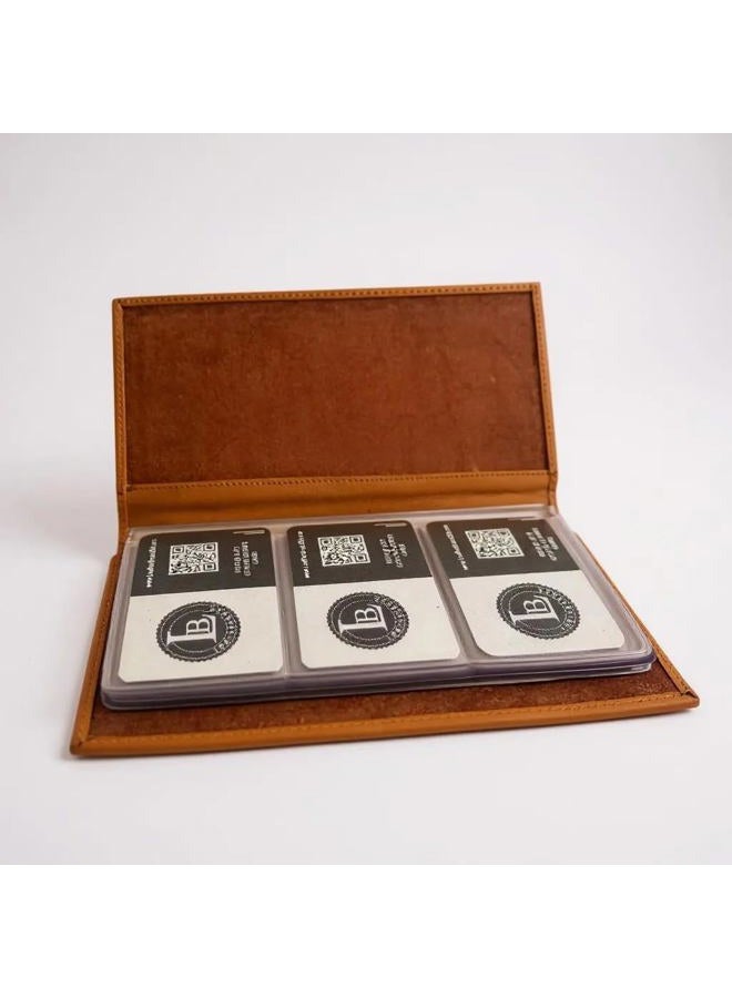LB LEATHERBOSS Leather Executive Business Credit Card Book Holder Professional Card Organizer -Clear Slots (Burgundy) - Image 5