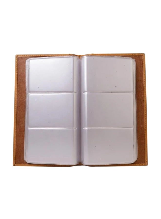 LB LEATHERBOSS Leather Executive Business Credit Card Book Holder Professional Card Organizer -Clear Slots (Burgundy) - Image 1