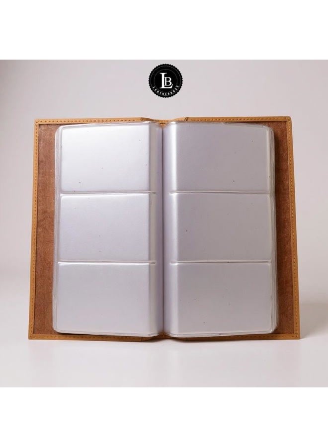LB LEATHERBOSS Leather Executive Business Credit Card Book Holder Professional Card Organizer -Clear Slots (Burgundy) - Image 2