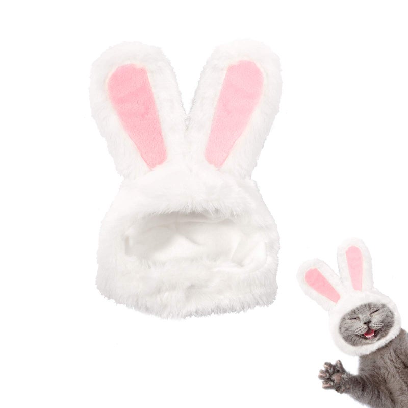 XIMISHOP Cute Costume Bunny Rabbit Hat with Ears for Cats & Small Dogs Party Costume Easter Pet Accessory Headwear - Image 1