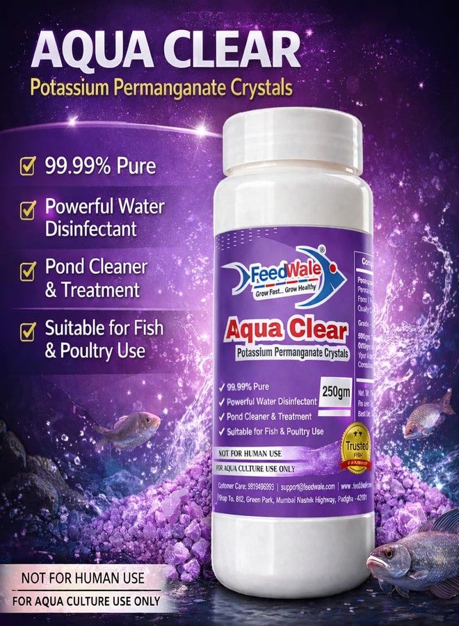 FeedWale 250gm FeedWale Potassium permangnate Crystals 99.99% Pure Pond Cleaner | Poultry Farms | Lal Dawai | Water Disinfectant - Image 2