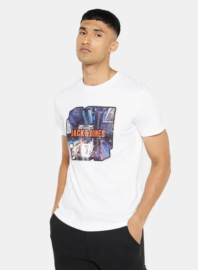 JACK & JONES Logo Graphic Crew Neck T-Shirt