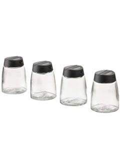 Ikea 365+ IHARDIG Spice jar Glass (Black, Pack Of 4 Pack, 15 cl)