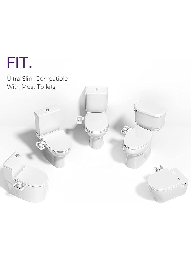 The Bros ملحق بيديت للمرحاض، رشاش ماء بارد ذاتي التنظيف فائق النحافة للمقاعد الموجودة للمرحاض مع فوهتين لتنظيف المؤخرة - Image 5