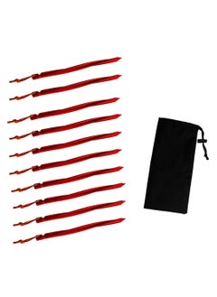 KASTWAVE Tent Pegs, 10 Pcs Aluminium Alloy Tent Stakes Lightweight Heavy Duty Garden Nail 25cm forFor Outdoor Camping Trip Hiking Beach Heavy Duty with Storage Pouch Bag  - Image 1