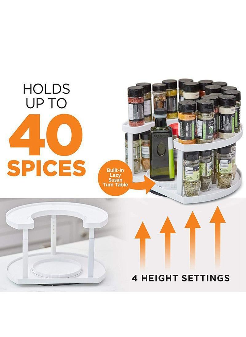 general Spice Spinner Kitchen Rotating Double-Layer Seasoning Bottle Storage Rack And Storage Rack - Image 2