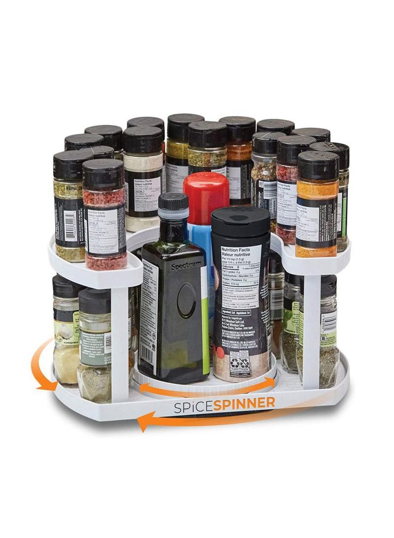 general Spice Spinner Kitchen Rotating Double-Layer Seasoning Bottle Storage Rack And Storage Rack - Image 3