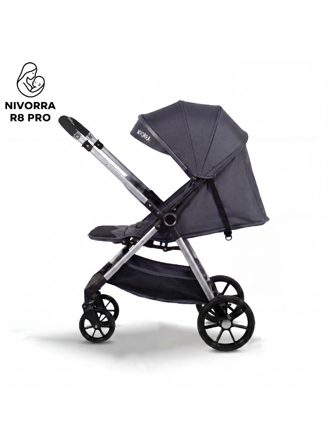 Nivorra Lightweight Travel Stroller with Reversible Handle, Easy Compact Fold, Full Recline Bed Position, and Shock-Absorbing Wheels - Image 3
