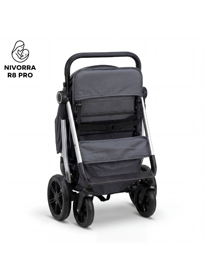 Nivorra Lightweight Travel Stroller with Reversible Handle, Easy Compact Fold, Full Recline Bed Position, and Shock-Absorbing Wheels - Image 4