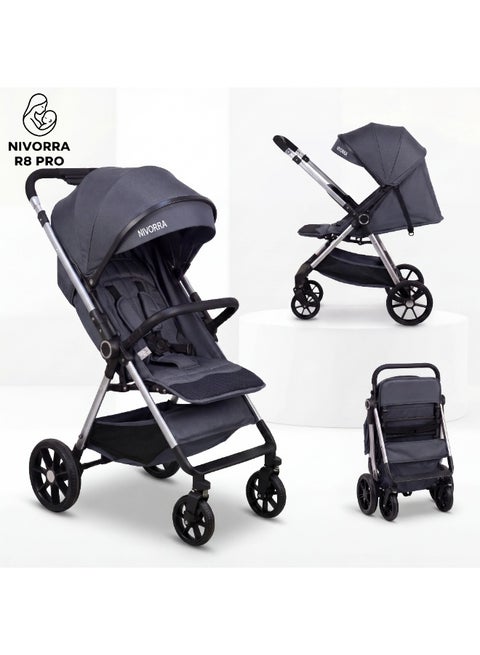 Nivorra Lightweight Travel Stroller with Reversible Handle, Easy Compact Fold, Full Recline Bed Position, and Shock-Absorbing Wheels