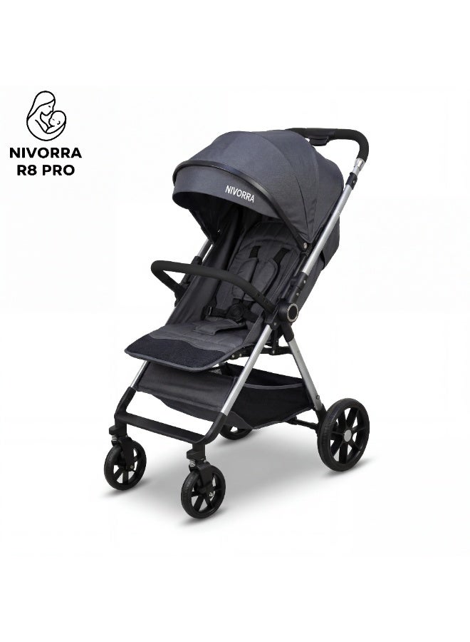 Nivorra Lightweight Travel Stroller with Reversible Handle, Easy Compact Fold, Full Recline Bed Position, and Shock-Absorbing Wheels - Image 2