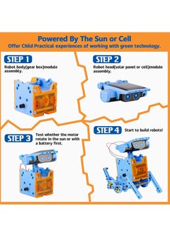 MAGIC VAULT STEM Projects 12 in 1 Solar Robot Toys for Kids, 190 Pieces Solar and Cell Powered Dual Drive Motor DIY Building Science Learning Educational Experiment Kit, Gift for Boys Girls Aged 8-12 (BLUE)  - Image 4