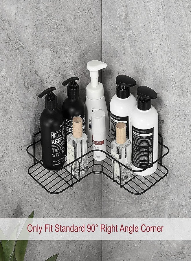 Shynora Shelf-Adhesive Bathroom & Kitchen Corner Storage Organizer Rack/Shelf Wall Mounted (No Drilling Required) | Bathroom Accessories Metal with Powder Coated Finish (Black, Pack of 2) - Image 2