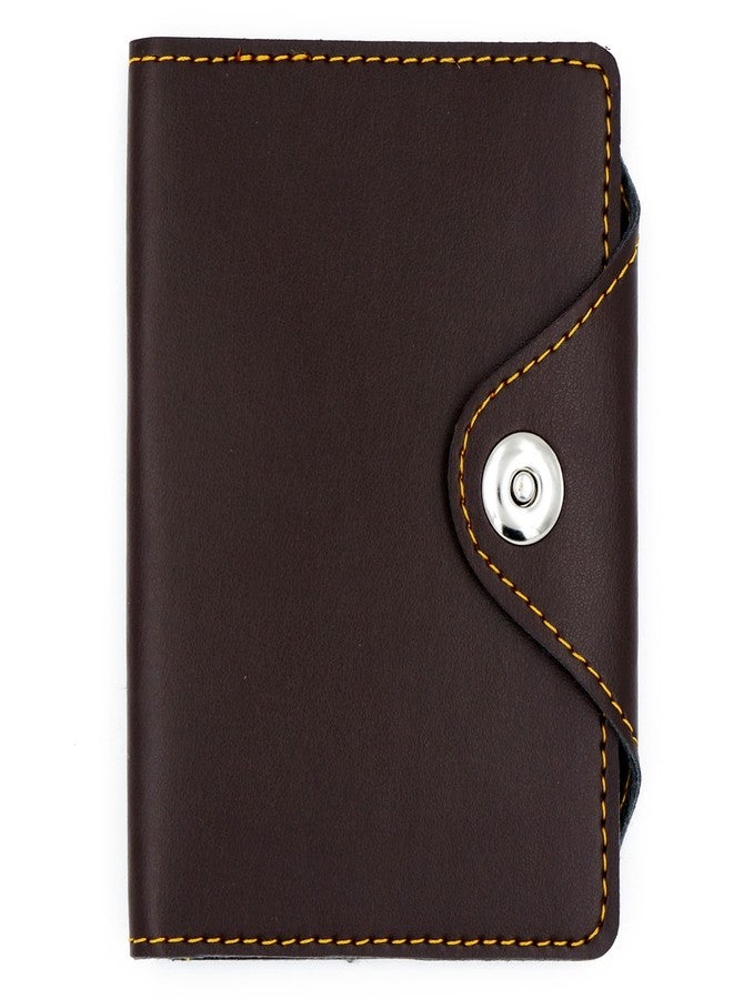 Asraw Premium Unisex Faux Leather Passport Cover - Magnetic Button Lock Passport Holder Cover Wallet (Plain Cover, Brown) - Image 1