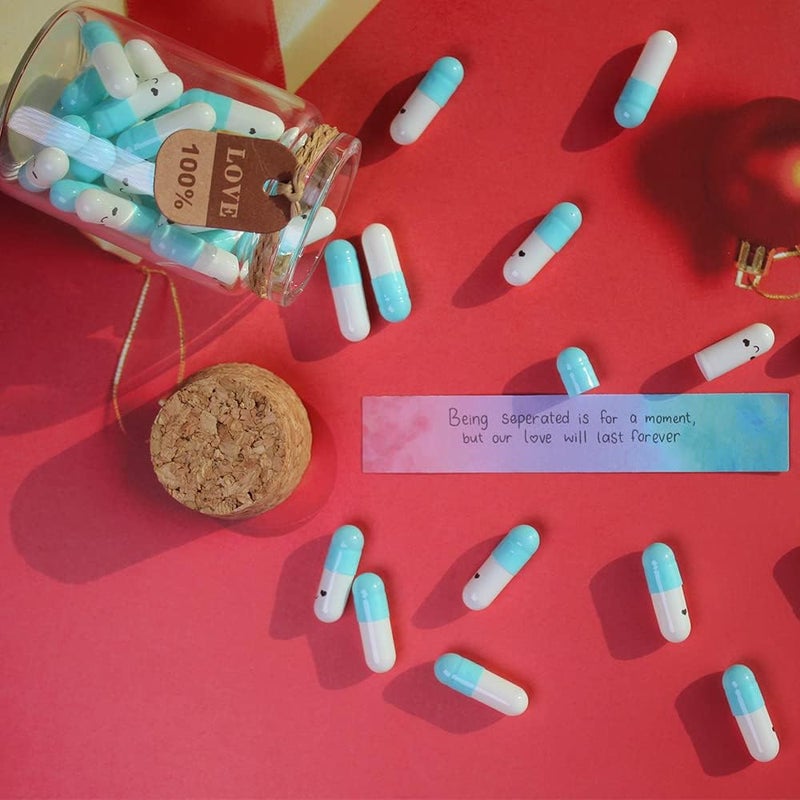 Infmetry Mothers Day Gifts Prewritten Message In Capsule Lovely Notes Pills Birthday Gifts For Mom From Daughter Son (Light Blue Mom 50pcs) - Image 2